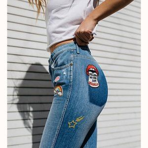 Wrangler Retro Badge Flare Denim High Rise Jeans